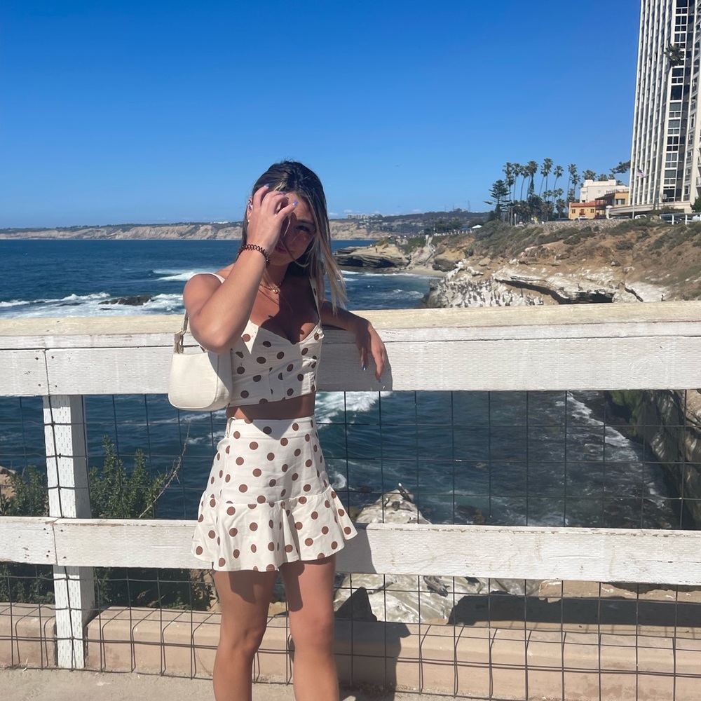COPY - ZARA Ecru Ruffled Mini Skort and Top Set!